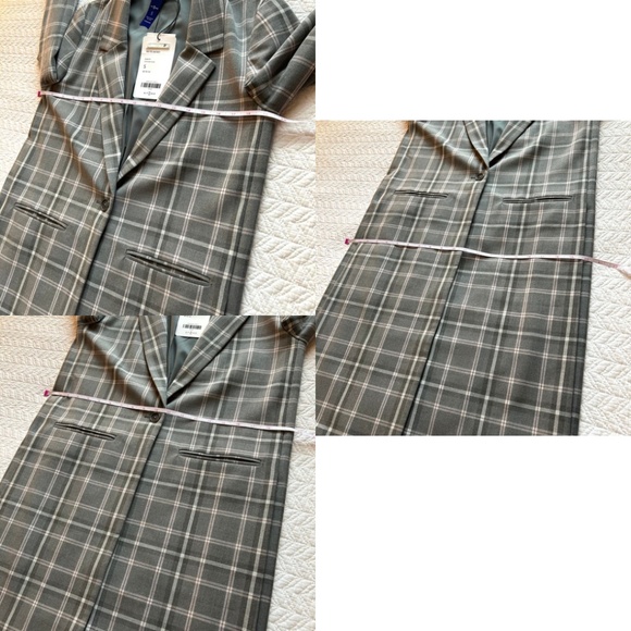 NWT Kit&Ace Go To Stretch Suiting Long Plaid Jacket with Side Vents Size Small - Picture 13 of 16